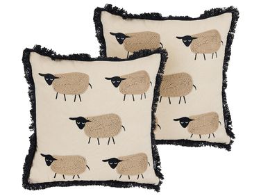 Set van 2 sierkussens BANNU Bouclé 45 x 45 cm Beige