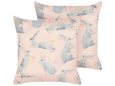 Set van 2 sierkussens RATIBIDA Katoen 45 x 45 cm Roze