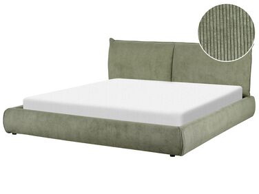 Waterbed Corduroy VINAY 180 x 200 cm Olijfgroen