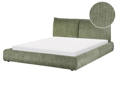 Waterbed Corduroy VINAY 160 x 200 cm Olijfgroen