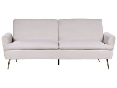 Sofa Bed 3 Seater VETTRE Velvet Light Beige