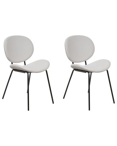Set of 2 Dining Chairs LUANA Velvet Light Grey