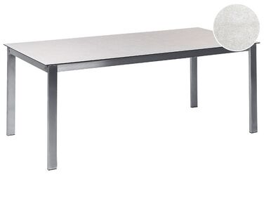Table de salle à manger de jardin COSOLETO 180 cm 90 cm Verre Blanc