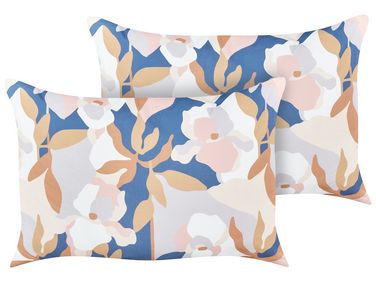 Set van 2 tuinkussens VEREZZI bloempatroon 40 x 60 cm Meerkleurig