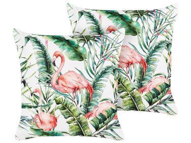 Set of 2 Outdoor Cushions ELLERA Animal Pattern 45 x 45 cm Green