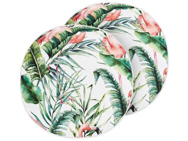 Set van 2 tuinkussens ELLERA dierenprint 40 x 40 cm Groen
