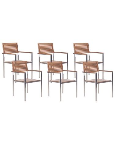 Set van 6 tuinstoelen VIAREGGIO Gecertificeerd teakhout Bruin