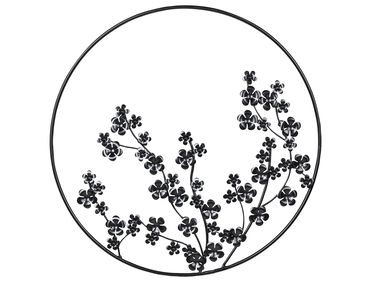 Wall Decor Flower STRONTIUM Metal 70 cm Black