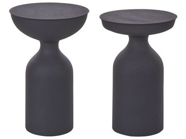 Set of 2 Side Tables COTA/TENJO Metal Black