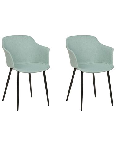 Set of 2 Dining Chairs ELIM Fabric Mint Green