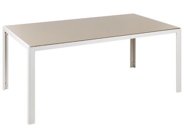 Table de salle à manger de jardin CATANIA 160 cm 91 cm Verre Beige