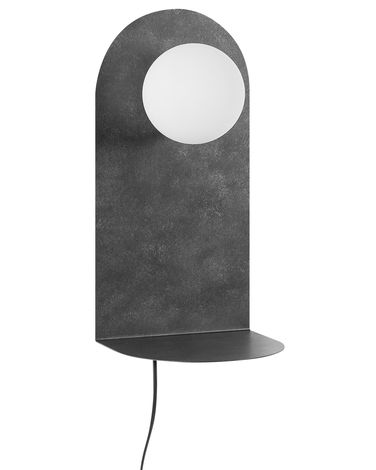 Wandlamp MAPI met plank Metaal Grafietgrijs