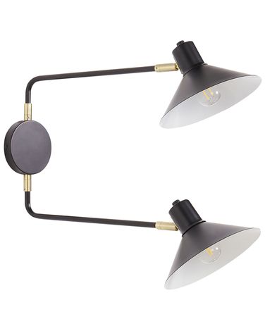 Wandlamp KADASSA verstelbaar Metaal Zwart