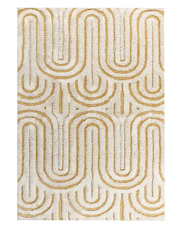 Vloerkleed PERAI Geel 160 x 230 cm Katoen