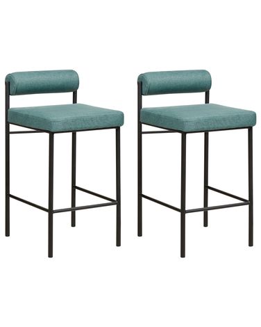 Set of 2 Bar Chairs AMAYA Teal
