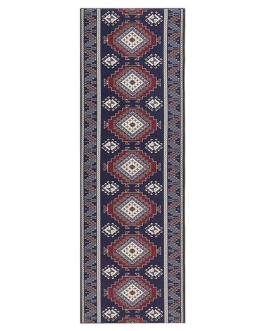Tapis KANGAL Bleu foncé 80 x 240 cm