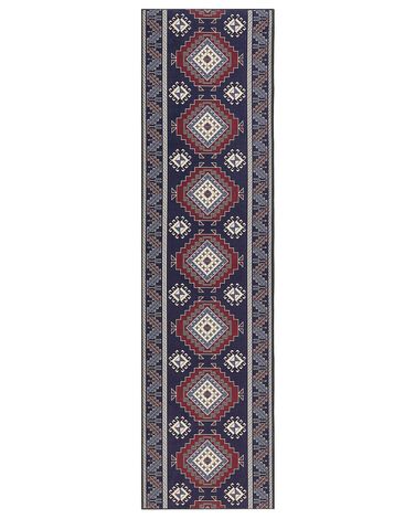 Tapis KANGAL Bleu foncé 80 x 300 cm