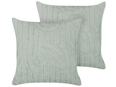 Set van 2 sierkussens TELLIMA Katoen 45 x 45 cm Mintgroen geometrisch patroon
