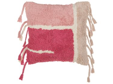 Sierkussen BISTORTA Katoen 45 x 45 cm Roze geometrisch patroon