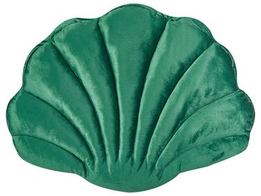 Sierkussen CONSOLIDA Fluweel 47 x 35 cm Smaragdgroen effen