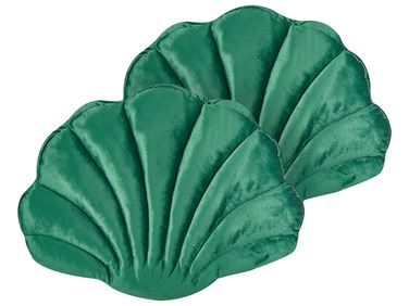 Set van 2 sierkussens CONSOLIDA Fluweel 47 x 35 cm Smaragdgroen effen
