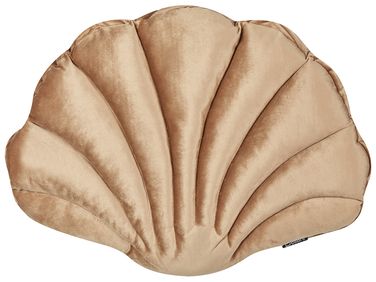 Throw Cushion CONSOLIDA Velvet 47 x 35 cm Sand Beige Solid