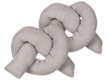 Set van 2 sierkussens GLADIOLUS Bouclé 172 x 14 cm Grijs effen