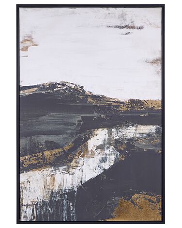 Schilderij STATTE Abstract motief 63 x 93 cm Zwart