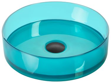 Wastafel voor aanrechtblad TOLOSA ⌀ 36 cm Solid surface Turquoise
