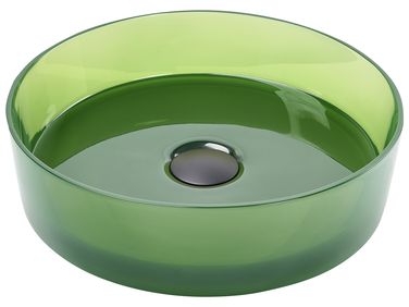 Wastafel voor aanrechtblad TOLOSA ⌀ 36 cm Solid surface Groen