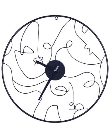 Wandklok MENTON 50 cm Metaal Zwart