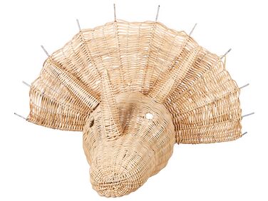 Wanddecoratie Dinosaurus BIOKO Rotan 44 cm Natuurlijk