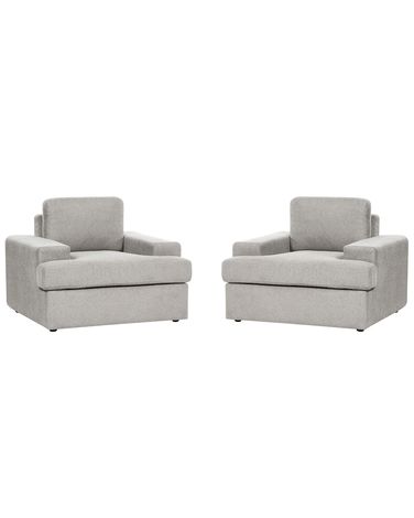 Set of 2 Armchairs ALLA Fabric Light Grey