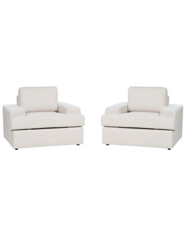 Set of 2 Armchairs ALLA Fabric Light Beige