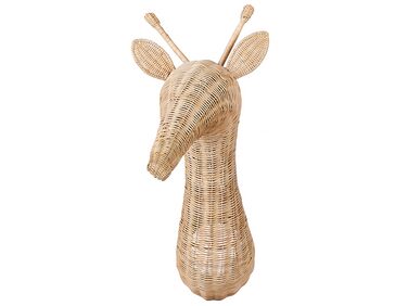 Wanddecoratie Giraf BANANEC Rotan 83 cm Natuurlijk