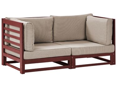 Tuin loungebank 2-zits TRANI modulair Acaciahout Donkerrood