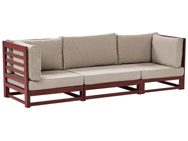 Tuin loungebank 3-zits TRANI modulair Acaciahout Donkerrood