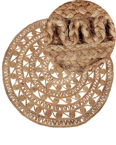Vloerkleed KERER Beige ø 140 cm Jute