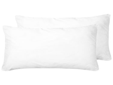 Set of 2 Bed Pillows ERRIGAL Low Microfibre 40 x 80 cm White