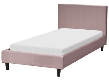 Bed Velvet FITOU 90 x 200 cm (EU Single) Pink