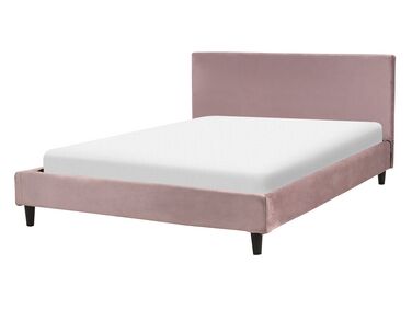 Bed Velvet FITOU 140 x 200 cm (EU Double) Pink