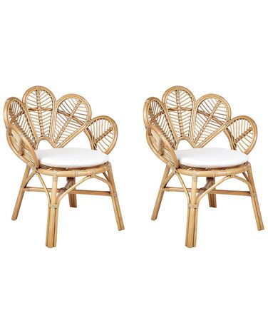 Set van 2 pauwenstoelen FLORENTINE II Rotan Natuurlijk