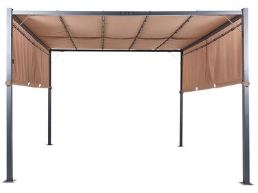 Tonnelle de jardin LED PARGA Métal 310 cm 310 cm Marron