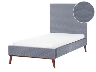 Bed Velvet BAYONNE 90 x 200 cm (EU Single) Grey