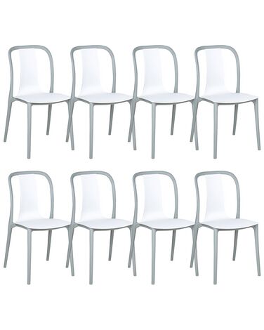 Set van 8 tuinstoelen SPEZIA Wit