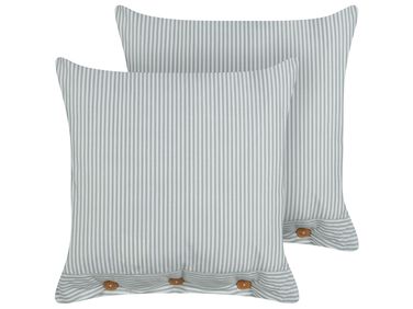 Set van 2 sierkussens SEBRINE 45 x 45 cm Mintgroen gestreept