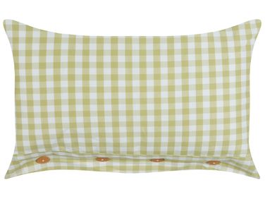 Sierkussen TALYA 40 x 60 cm Olijfgroen geblokt patroon