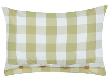 Sierkussen TAMNINE 40 x 60 cm Lichtgroen geblokt patroon