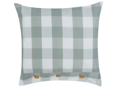 Sierkussen TAMNINE 45 x 45 cm Mintgroen geblokt patroon