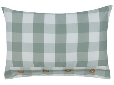 Sierkussen TAMNINE 40 x 60 cm Mintgroen geblokt patroon